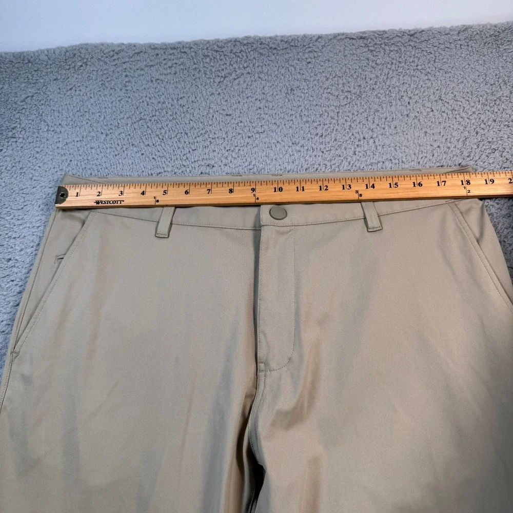 Rhone Commuter Pants Mens 36x27 Khaki Performance Stretch Slim Straight Chino